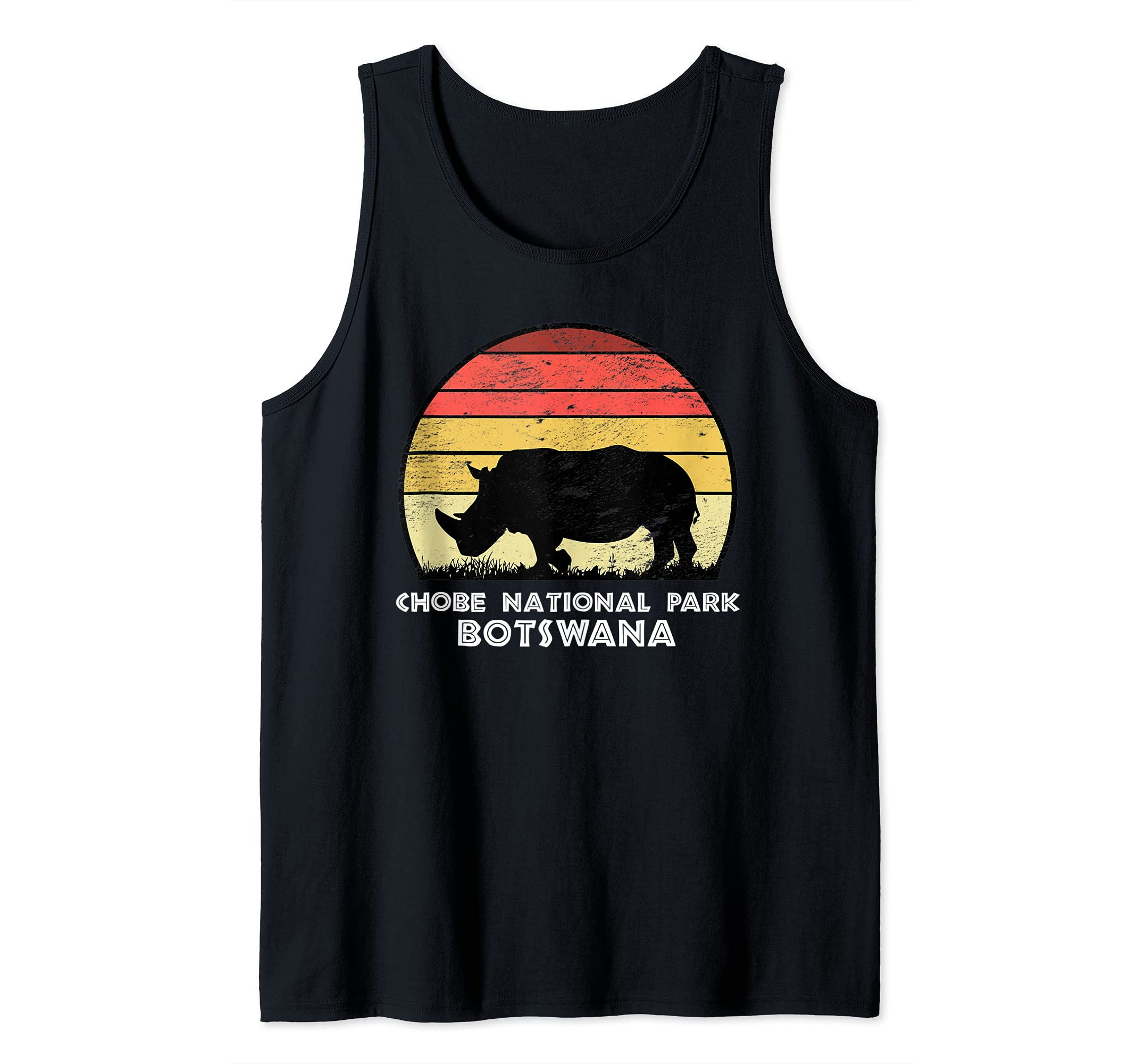 Vintage Retro Chobe National Park, Botswana Africa Safari Rh Tank Top