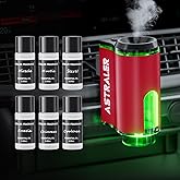 Smart Car Air Freshener Diffuser – Auto On/Off Aromatherapy Diffuser with 3 Scent Modes, USB Rechargeable, Vent Clip, 6 Essential Oil Refills Included – Long-Lasting Fragrance, Car Decor & Gift