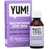 NovaFerrum Yum | Multivitamin with Iron for Infants, Toddlers &amp; Kids Ages 4 &amp; Under | Immune Support | Gluten Free Certified | Sugar Free | Raspberry Grape | 50 Servings