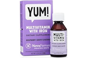 NovaFerrum Yum | Multivitamin with Iron for Infants, Toddlers & Kids Ages 4 & Under | Immune Support | Gluten Free Certified | Sugar Free | Raspberry Grape | 50 Servings