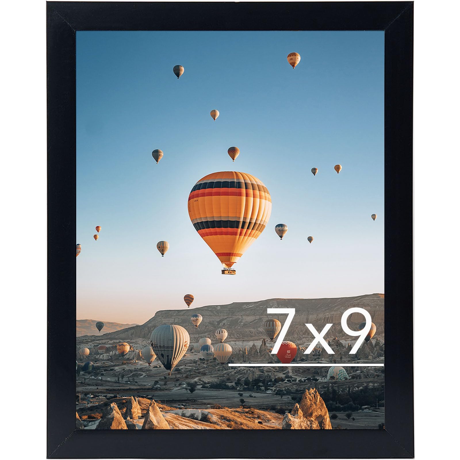 Photo 1 of JCJMY 7x9 Picture Frame Black for Wall Hanging or Tabletop- Wall Mounting Horizontally or Vertically, 7 x 9 Wall Gallery Poster Photo Frame for 7 by 9 Photos, Black