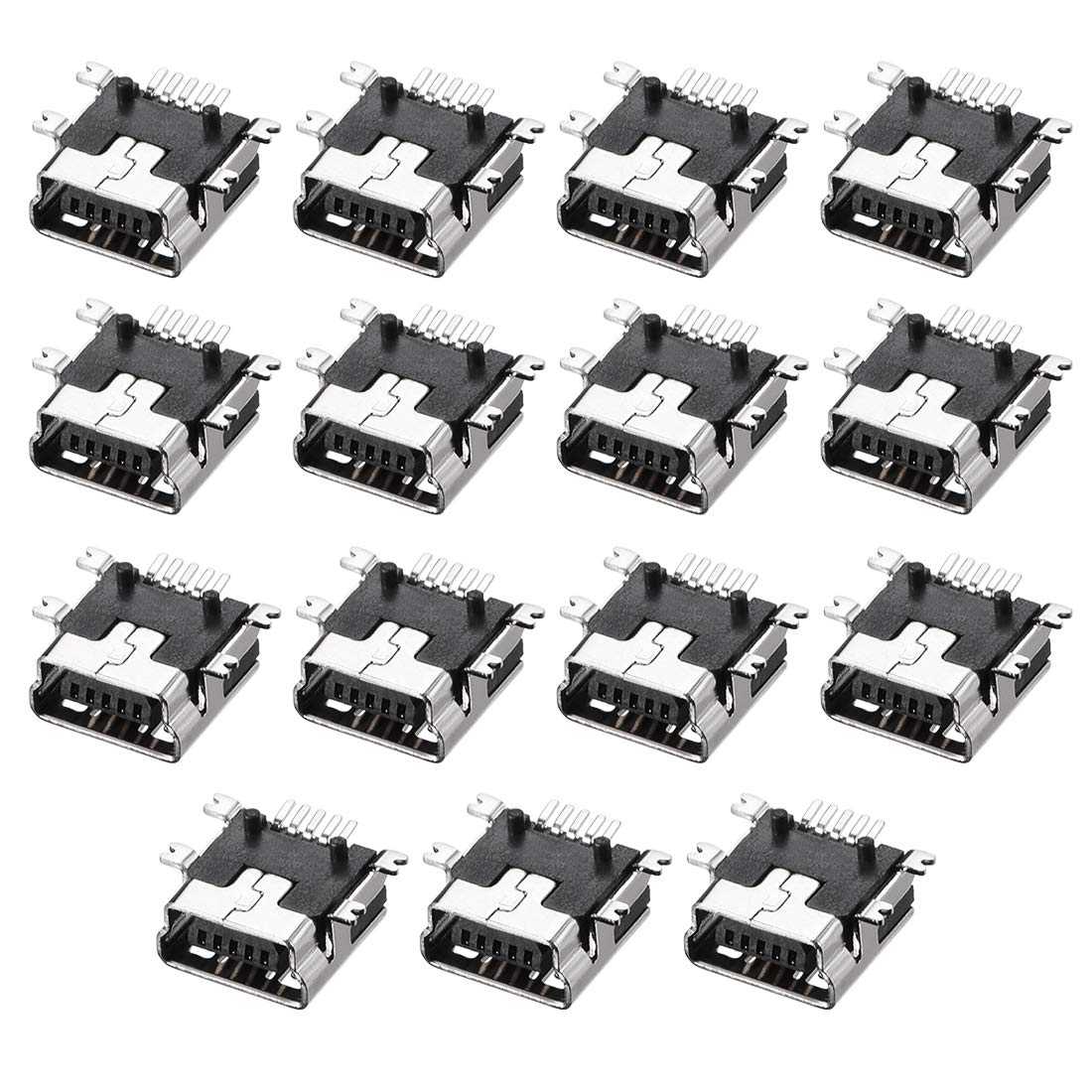 uxcell Mini USB PCB Connector Type-B 5P Female Jack