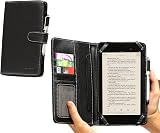 Navitech Black Leather Book Folio Case Cover & Stylus for Kindle Fire HD 7" view 1