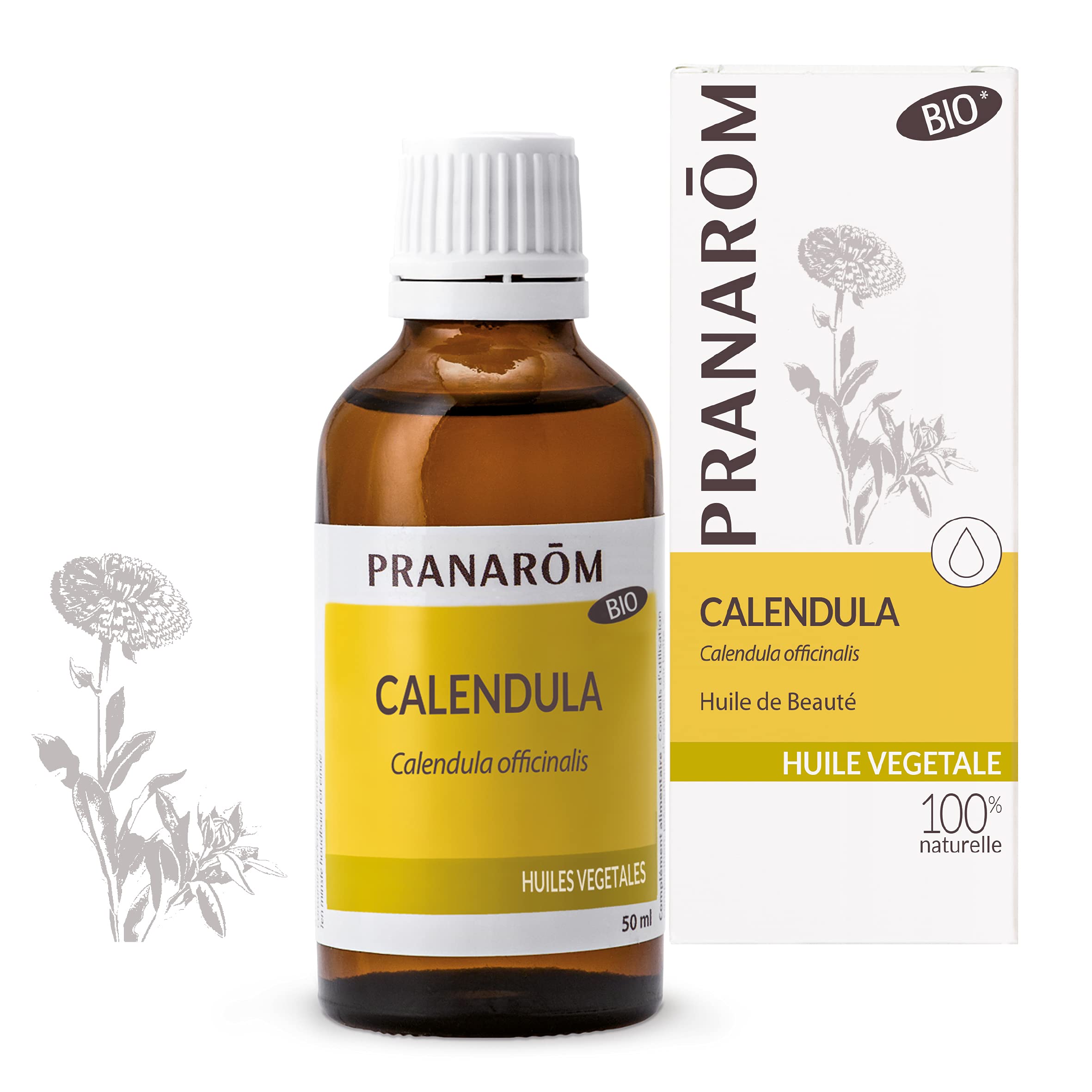 Pranarôm - Organic Calendula Vegetable Oil - Calendula Officinalis - Lipid extract titrated with Calendula flowers - 50 ml — image 1