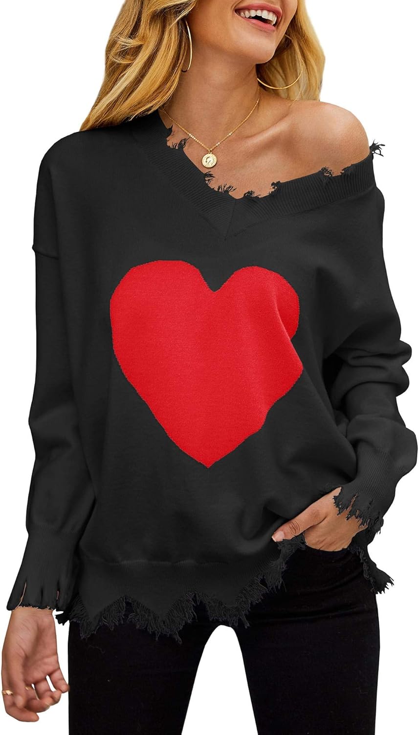 free people heart sweater