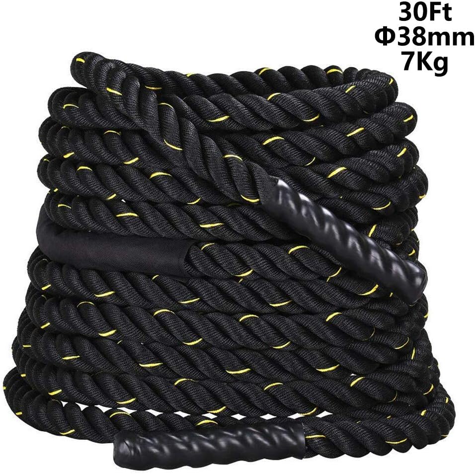 Sucastle Battle Rope Battle Gym Rope Fitness Exercise 38mm/9m Exercise Undulation Rope Muscle Strength Training Rope GYM Power Rope