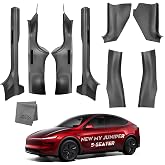 KUNIST 8PCS Door Sill Protector for Tesla Model Y Juniper [Anti-Kick] | Door Entry Guard Cover for 2025-2026 New Model Y Juniper Interior Accessories(Carbon Fiber Pattern)