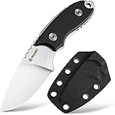 VALKNUT EDC Fixed Blade Neck Knife with Kydex Sheath Mini D2 Steel Small Pocket Knife, Mens Compact Knife for Outdoor Survival