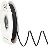 Ribbli Satin Ribbon 1/8 inch x Continuous 100 Yards, Thin Black Ribbon Double Faced Use for Wedding Invitation Card, Gift Wrapping, Christmas Ornaments,Tag Decoration