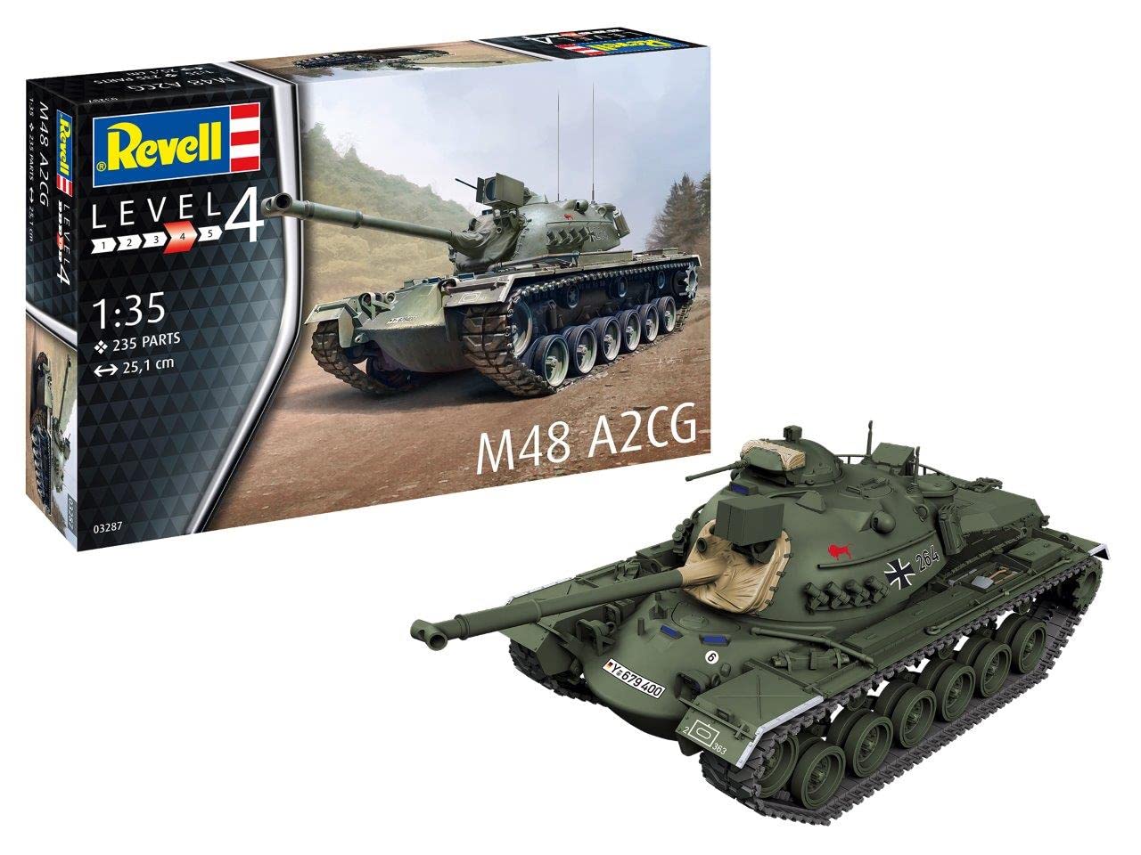Revell RV03287 1:35-M48 A2 CG Plastic Model kit, Multicolour, 1/35