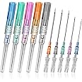 Anghie Ear Nose Piercing Needles 10pcs Body Piercing Needles Mixed Sizes 14G 16G 18G 20G and 22G IV Catheter Needles for IV Start Kits Tattoo Tools Piercing Supplies(Mix)