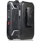 Nakedcellphone Holster for Sonim XP5s Phone Belt Clip - Black | Rotating Holder Case with Secure Latch, with Kickstand, Fits Phone Both Ways, Only For Model XP5800