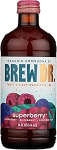 Brew Dr, Kombucha Superberry Organic, 14 Fl Oz