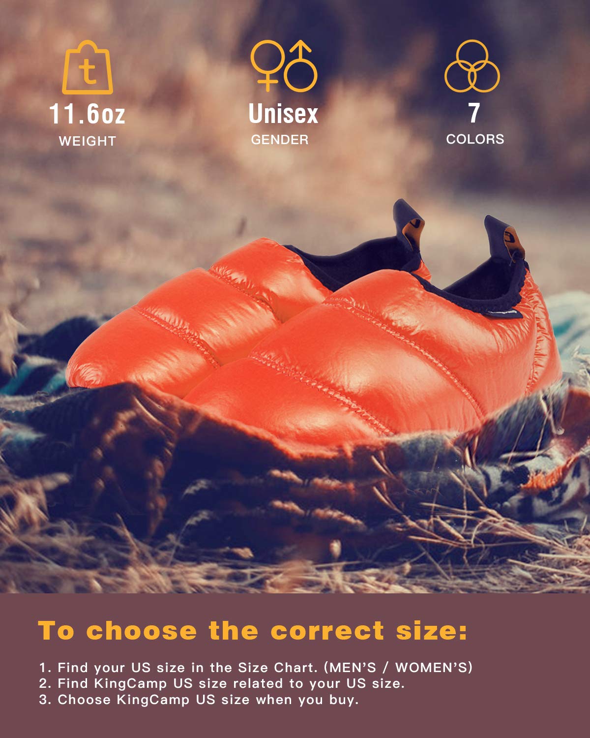 KingCamp Unisex Warm Soft Slippers With Slip Resistant Rubber Sole and Carry Bag (Check The Size Chart In The Description For Correct Size) (5-6, Green)