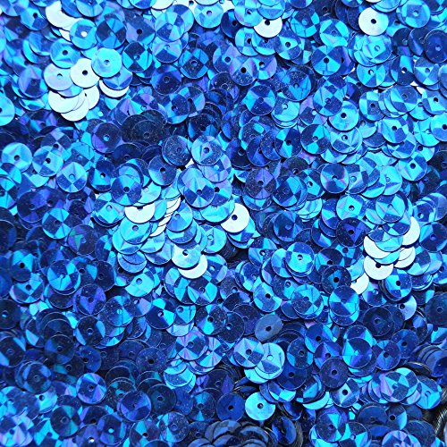6mm Flat Round Sequins ~ Royal Blue Reflective Prism Multi Metallic ~ Loose paillettes for embroidery, bridal, applique, arts, crafts, and embellishment. Made in USA.