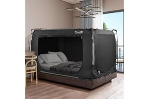 Borna Bed Tent Bed Canopy Bunk Twin Size, Portable Sleeping Tents Dream Tents Indoor for Kids and Adult, Breathable Privacy Space on Bed with Three Doors (Mattress Not Included)