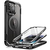 i-Blason Ares Magnetic for iPhone 15 Pro Max Case MagSafe with Built-in Screen Protector [Military-Grade Protection] Clear Slim Full-Body Shockproof Bumper Phone Case for iPhone 15 Pro Max (Black)