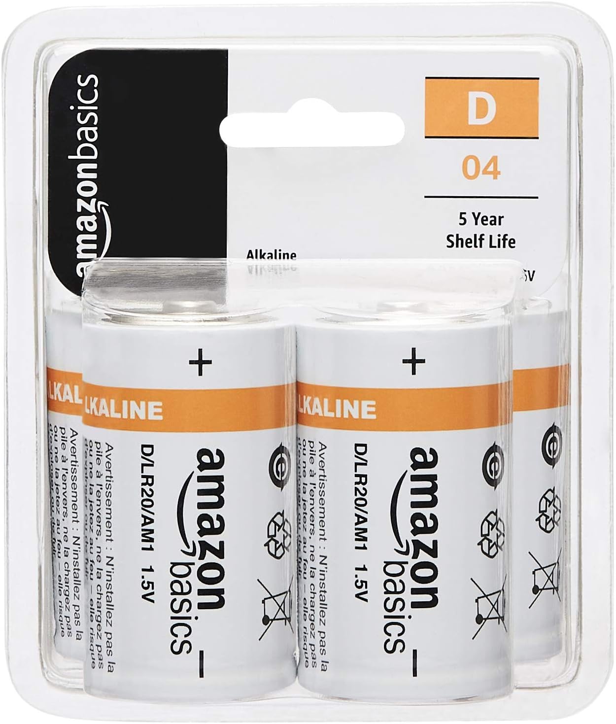 Basics D Cell Everyday Alkaline Batteries -Pack of 4: Electronics