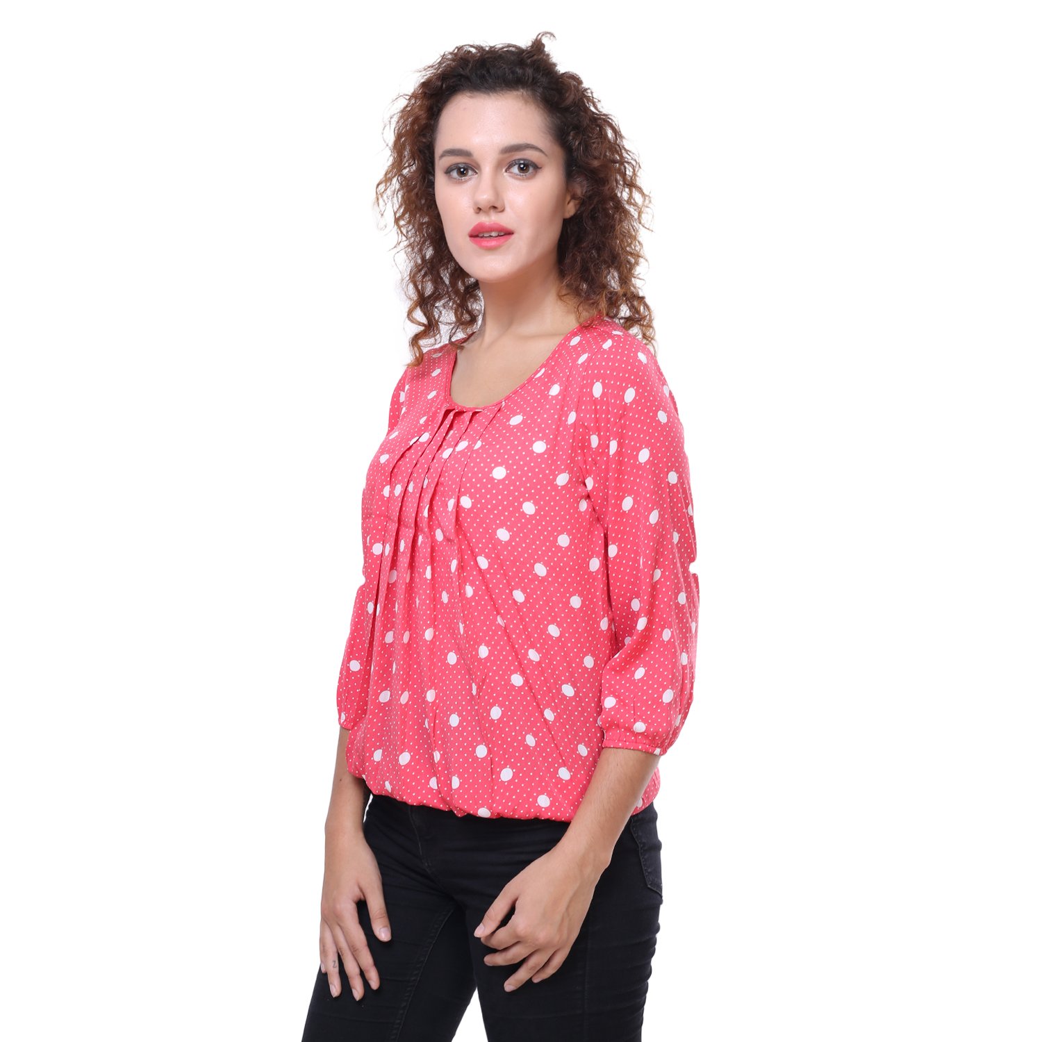 deewa pink polka dots top