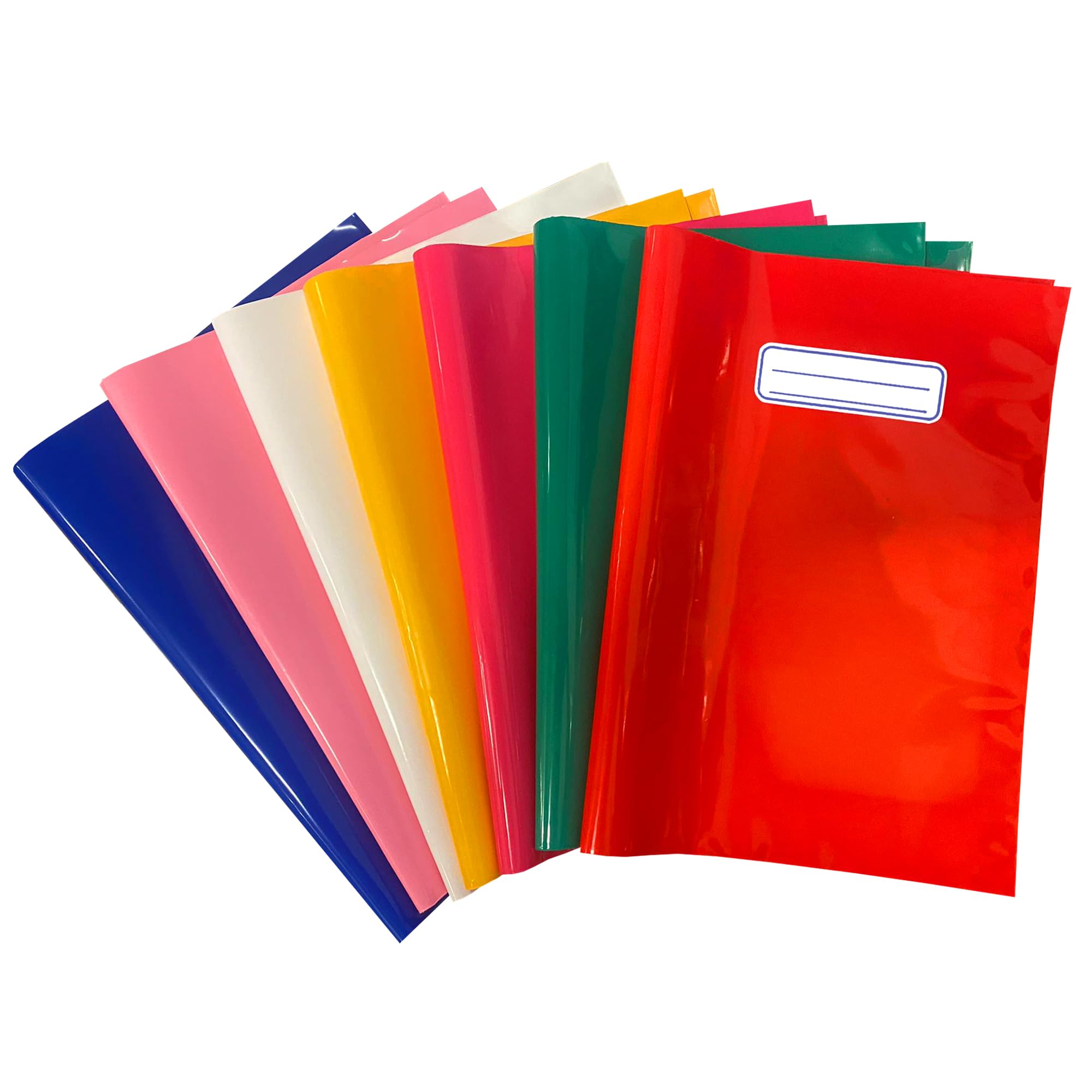 ICE TOYS 7 x Mono Colour Notebook Covers with Space to Write Name Matter Class (Multicolor, A4)