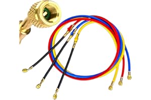KlenzMate HVAC Refrigerant Hoses with Ball Valve Hoses,72"(6FT), Standard 1/4"×1/4" Flare Fittings, Suitable for R410A R134A R22 and All Common Refrigerants,800 PSI Working Pressure(Set of 3)