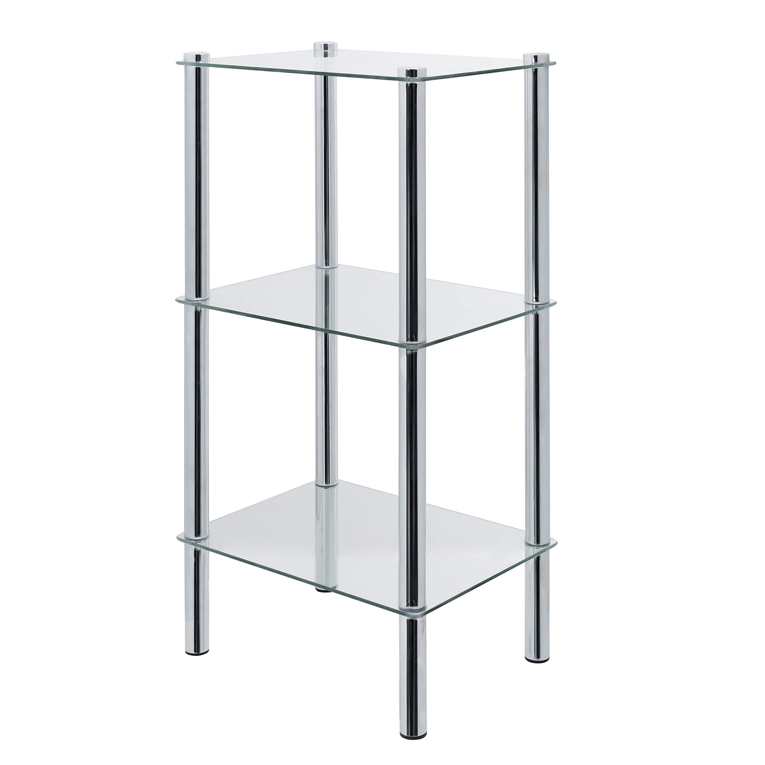 axentia Bathroom Shelf Silver Transparent Approx. 40 x 77 x 30 cm