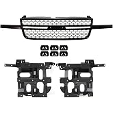 Garage-Pro Front Grille Assembly Textured Black, Headlight Brackets for 2003-2007 Chevrolet Silverado 1500 SS, Chevy Silverado 1500 Accessories, Classic - Without Dale Earnhardt Package Except HD