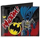 Buckle-Down Canvas Bi-fold Wallet - Batman Action Poses Whoom! Gray/blac Accessory | Bi-fold, Wallet, Batman, Action Poses, Whoom