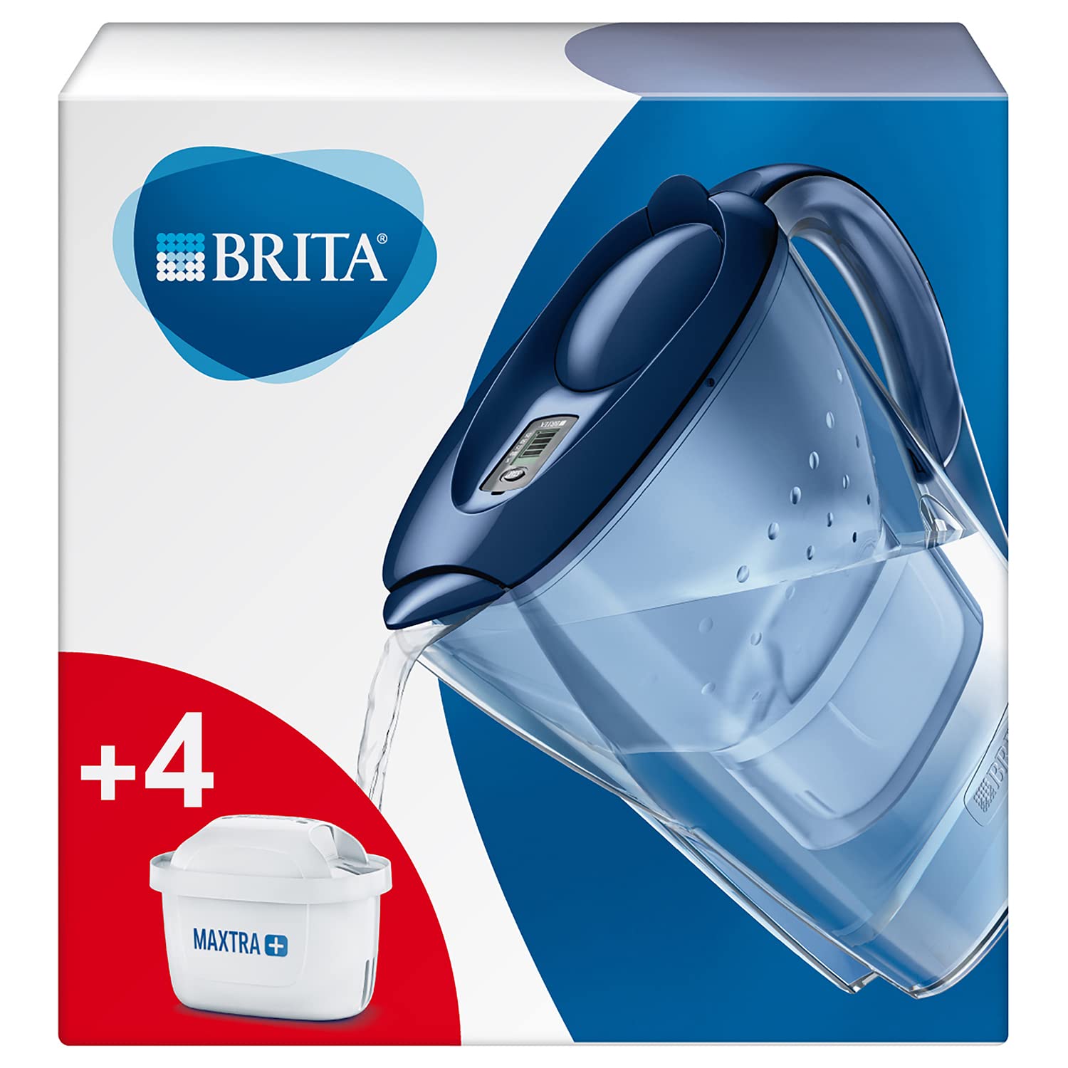 BRITA Marella Cool Starter Pack, Plastic SAN, Blue, large
