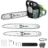 58cc Gas Chainsaw with 20" &amp; 18" Dual Guide Bars Chains Kit | Gas Powered Chain saw 2 Stroke Handed Petrol Gasoline, High Power Chainsaws for Tree Cutting Firewood Wood Yard Cleaning