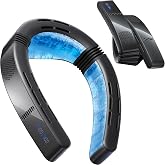 TORRAS COOLiFY 2026 Cyber Fold AI Neck Air Conditioner, Max Cooling Area | Neck &amp; Face Cooler with Adjustable Strong Wind, Rechargeable Neck Fan for Travel Gift for Dad, Husband, Black