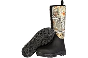 HUNTIT Rubber Hunting Boots 6mm Neoprene Hunting Boots for Men Waterproof Insulated Camo Rubber Boots Durable Outdoor Hunting Boots