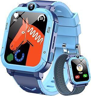 Blackview Smartwatch Kinder, GPS, Kann SIM-Karte einstecken, Uhr mit 4G Videoanrufe, SOS Notruf, Telefonanruf, Sprachchat, SMS, Schulmodus, Schrittzähler, Kinderuhr für Junge und Mädchen