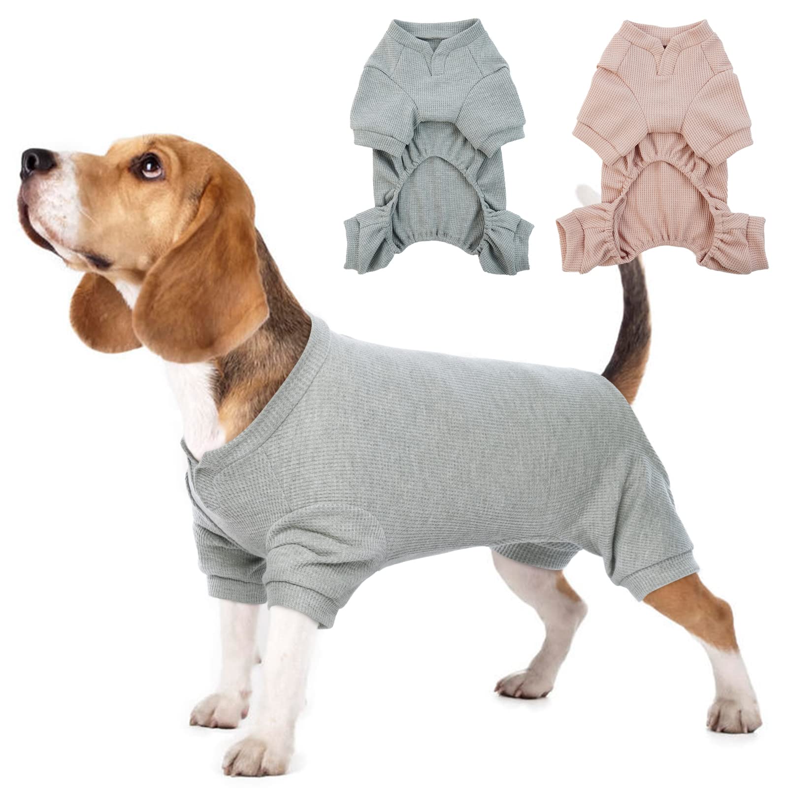 Hjumarayan Post Op Dog Recovery Suit - Male & Female Dog Body Suit for Post Surgery Recovery, Grey M