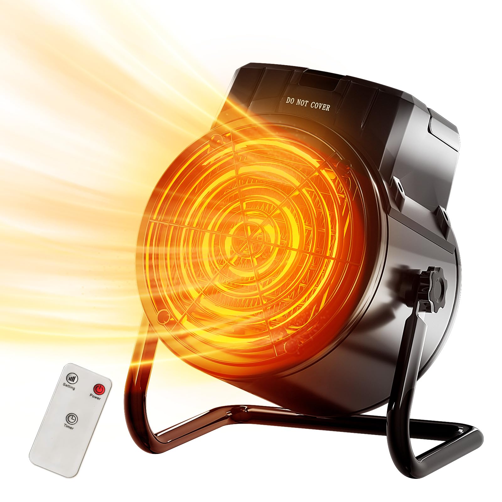VCJ Portable Space Heater, 1500W/750W Electric Room Heater With