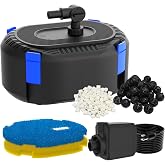 AquaMiracle 25W/400GPH 4-Stage Filtration Circulation Pond Filter Pump | Pond Pump Filter Box | Fish Pond Filter for Outdoor Ponds 200-350 Gal | for Garden, Waterfall, Fountain, Water Feature