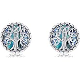 Tree of Life Earrings 925 Sterling Silver Tree of Life Stud Earrings Christmas Jewelry Gifts for Women