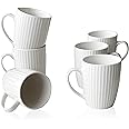 MIWARE 11 Ounce Porcelain Mugs, Set of 6 Coffee Mugs for Tea, Milk, Hot Cocoa, White