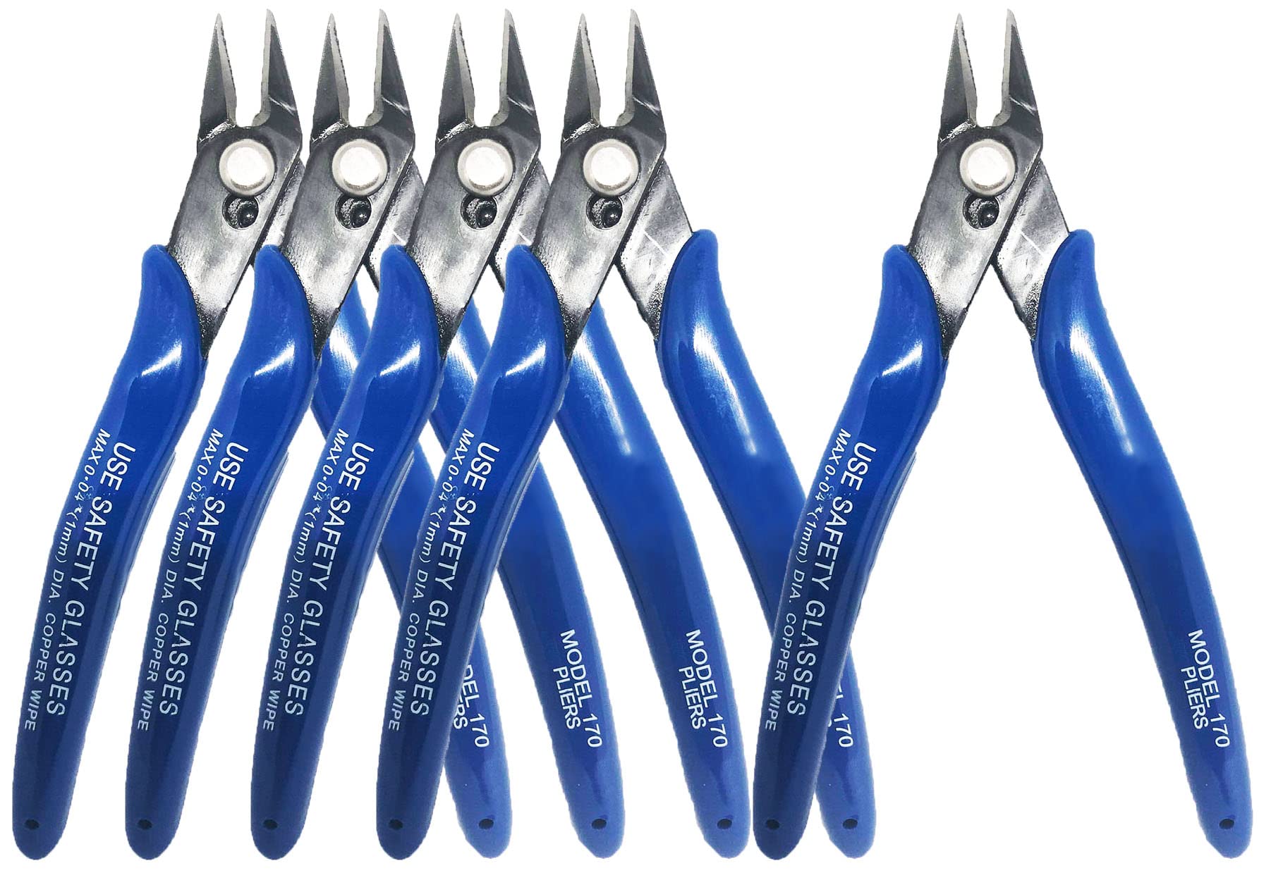 YESSICA 5PCS Flush Wire Cutter 125cm Diagonal Side Cutting Pliers Nippers for DIY Repair Tool