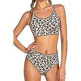 Cuddomper Girls Swimsuits Bikini Set 2 Piece Bathing Suit Adjustable Straps Swimwear with Pads Size 9-16