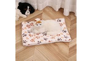 KRAOIKK Cozy Calming Cat Blanket, Flannel Cushion for Pet Cozy Calming Blanket for Anxiety and Stress, Cozy Kitty Bed for Indoor Cats Calming Thick, Ultra Soft Pet Bed Mat (White Claws, S (11.8" x 15.7" ))
