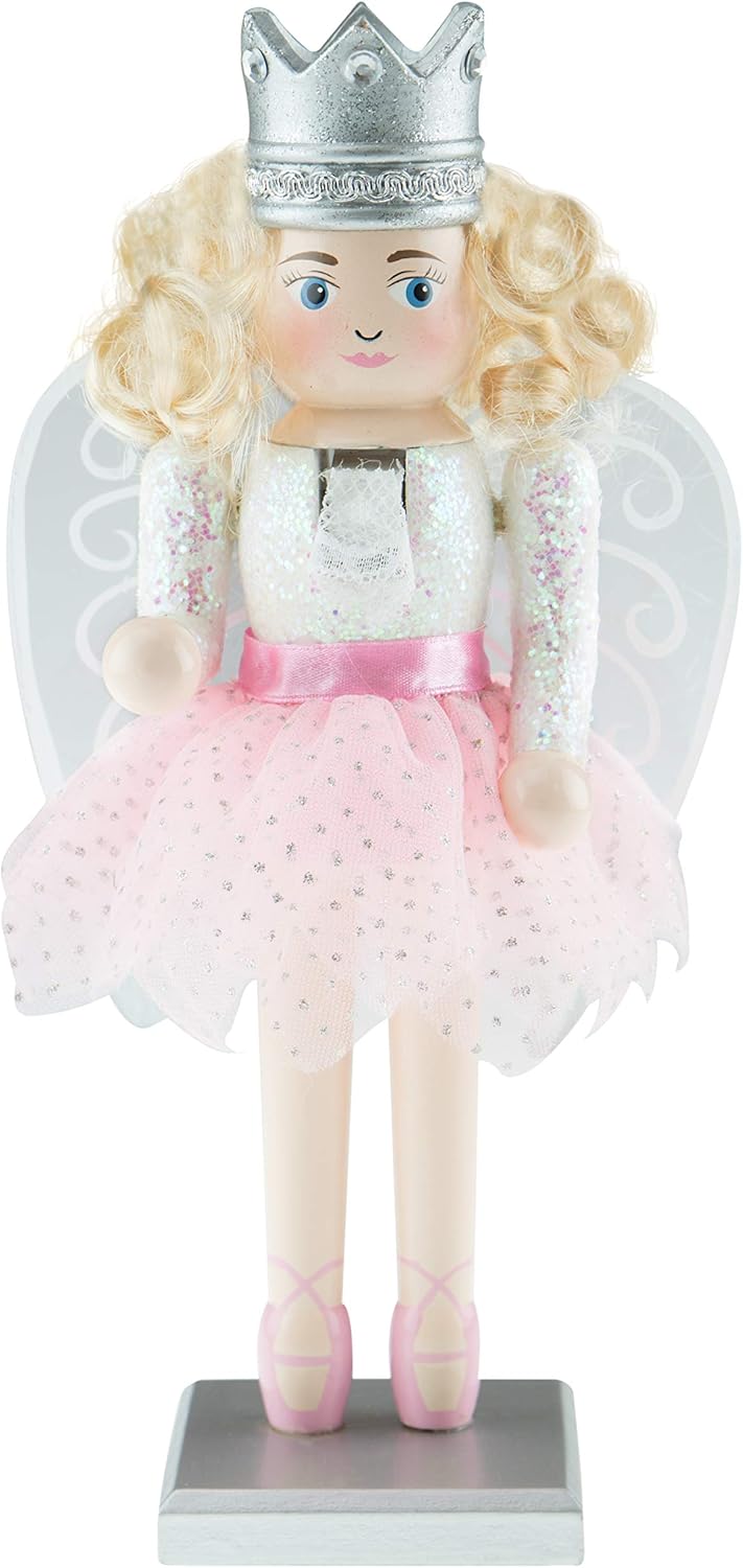 Nutcrackers - Clever Creations Sugar Plum Fairy 10 Inch Traditional Wooden Nutcracker, Festive Christmas Décor for Shelves and Tables