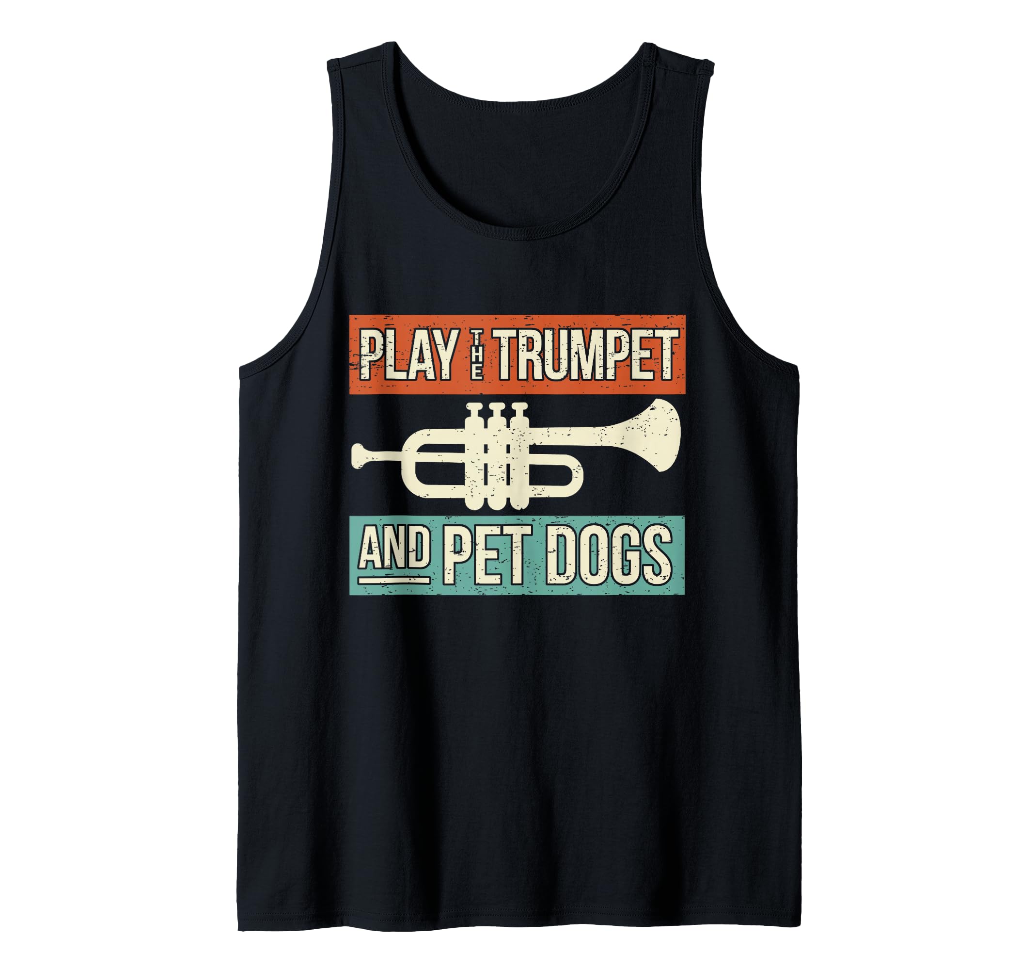 Dog Lover Trumpet Player Saying Retro Trumpeter Vintage Tank Top