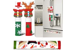 OUGAR8 Adorable Snowman Refrigerator Handle Covers Set | Cute &Practical Fridge Door Covers| Protective Kitchen Appliance Covers |Perfect Christmas Decorations Idea (3 Snowman)