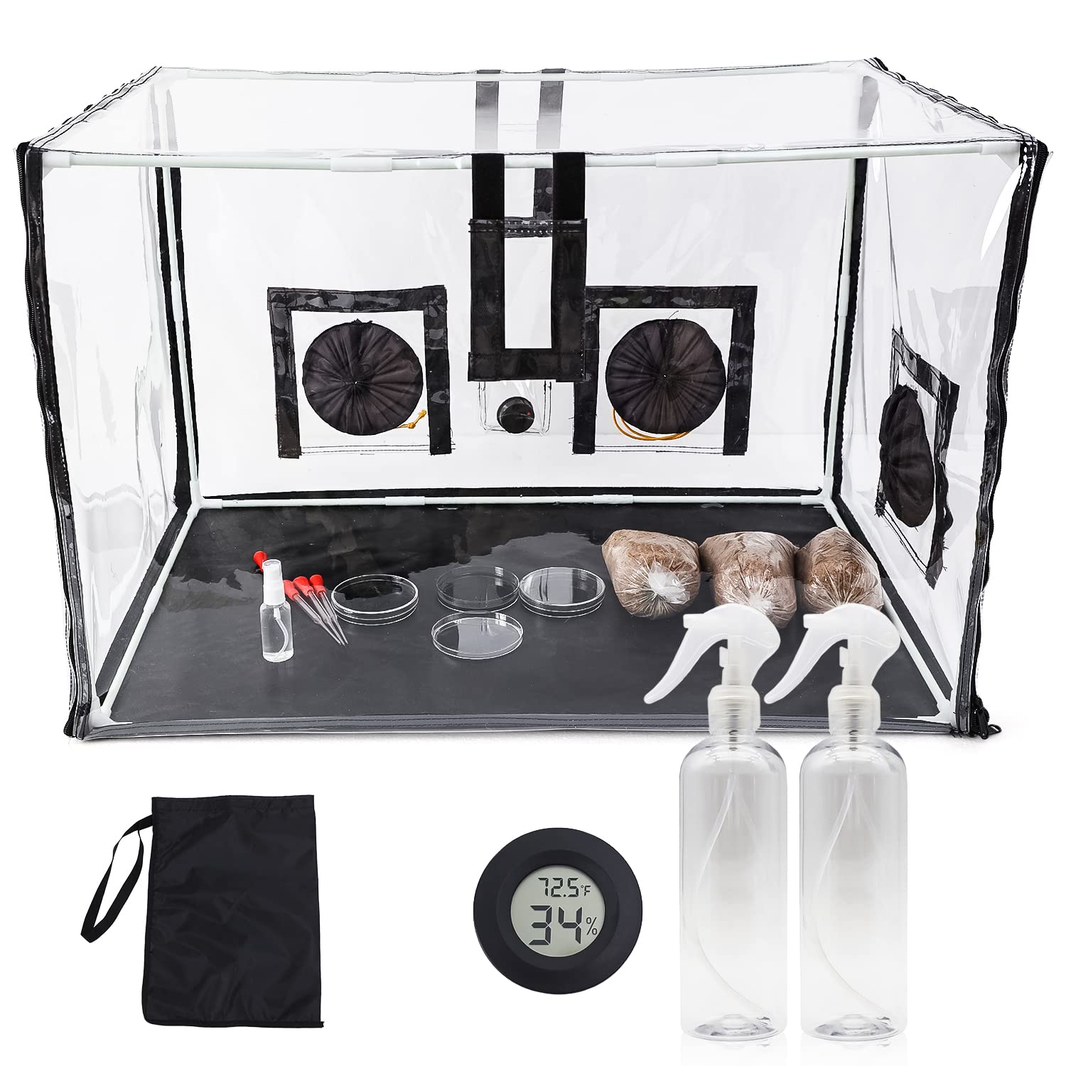 Photo 1 of Large Still Air Box Mushroom Mycology Fume Hood Propagation StationsGrow Kit Mushroom Grow Bags Your Monotub Kit Mushroom Planting BagTent for Spores Horticulture Supplies ?31.5 * 20.5 * 20.5inch?
