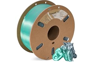 DURAMIC 3D Shiny Silk PLA Filament 1.75mm Shiny Metallic PLA Filament Dimensional Accuracy +/- 0.05 mm Grey Green