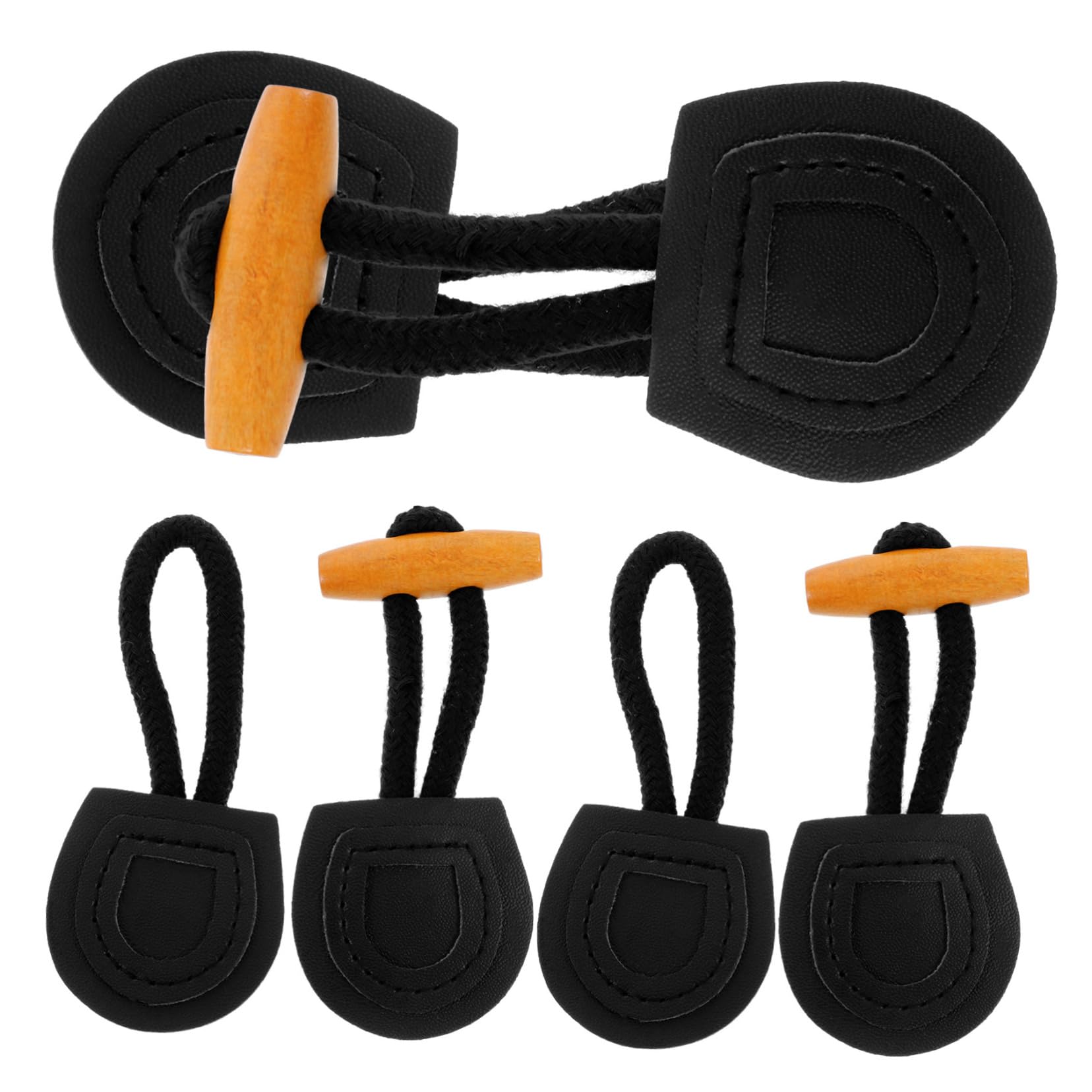 Milisten 6pairs Clothing Toggle Button Leather and Coat Toggle Buckles for Diy Craft Projects Fashionable Dress Waistband Fasteners and Multifunctional Accessories