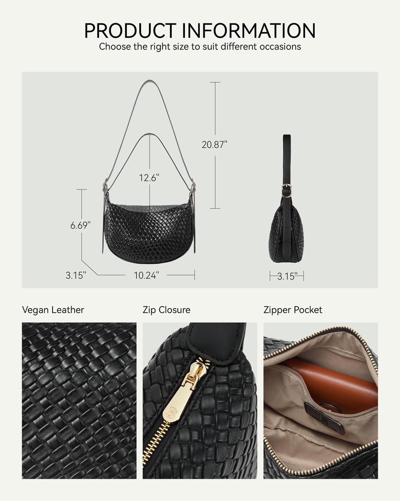 BOSTANTEN Purses for Women Small Crossbody Bags Crescent Shoulder Bag Hobo Handbag with Adjustable Strap