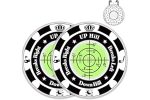 TSOCENT Golf Green Reader, 2 Pack Ball Marker for Putting Green with High Precision Horizontal Bubble, Golf Accessories Putt Aid Tool with Hat Clip, Present for Men Women