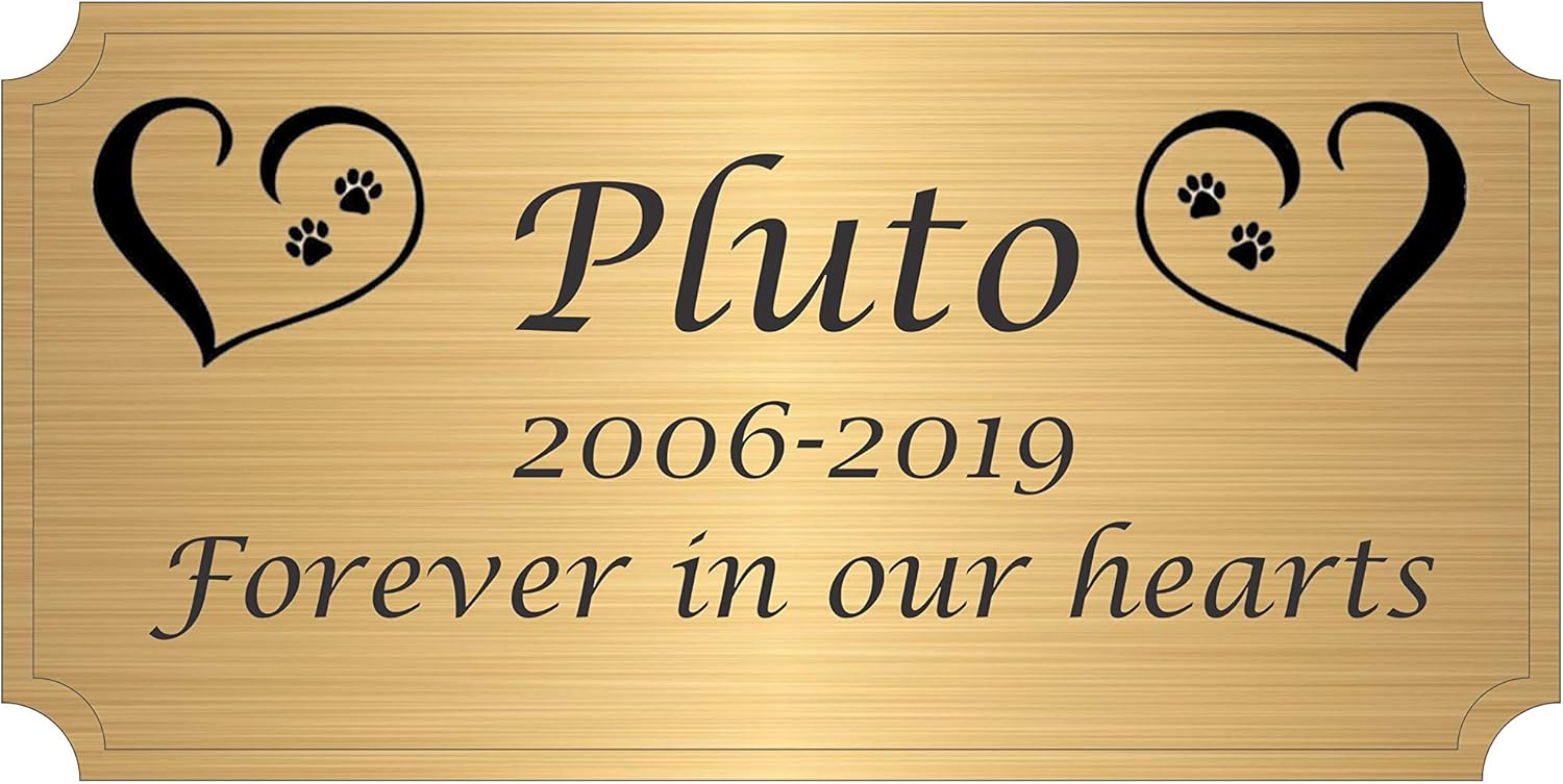 Personalized Pet Urn Tag, Satin Solid Brass Plate, Pet